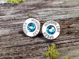 Aquamarine Bullet Bling Stud Earrings