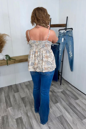 Whimsy & Wild Paisley Flowy Tank (SM-XL) - STB Boutique