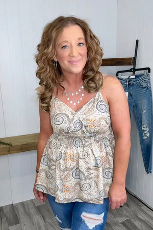 Whimsy & Wild Paisley Flowy Tank (SM-XL) - STB Boutique