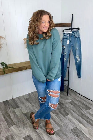 Jade Geen Basic Fleece Crewneck Sweatshirt (SM-3X)