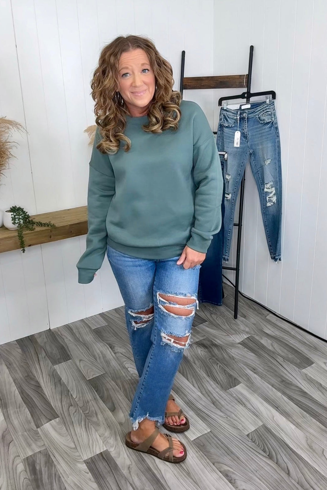 Jade Geen Basic Fleece Crewneck Sweatshirt (SM-3X)