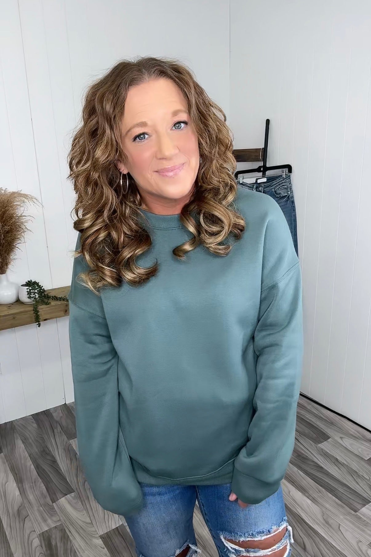 Jade Geen Basic Fleece Crewneck Sweatshirt (SM-3X)