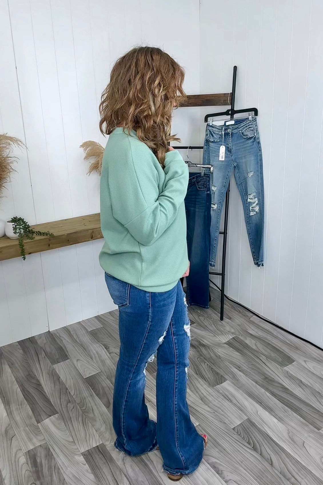 Sage Thermal Vneck Pullover (SM-XL)