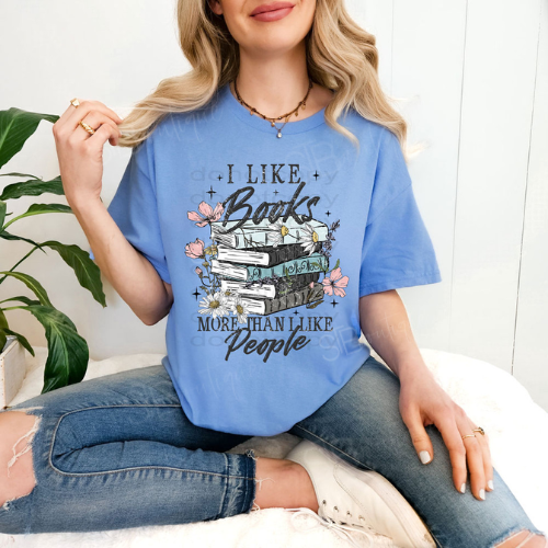 I Like Books More Than  People Tee - Preorder