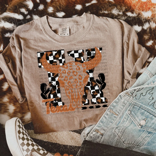 Checkered TX Tee - Preorder - STB Boutique