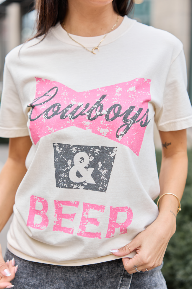 Cowboys & Beer Ivory Graphic Tee - STB Boutique