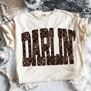 Darlin' Checkered Leopard Tee - Preorder