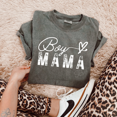 Distressed Boy Mama Tee - Preorder