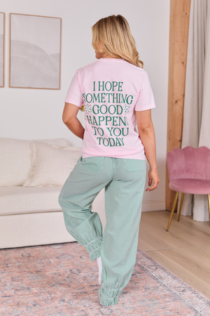 Good Things Happen Light Pink Graphic Tee - STB Boutique