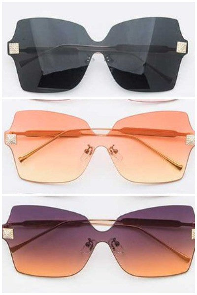 Butterfly Rimless Oversized Sunglasses