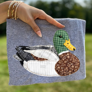 Faux Patchwork Mallard Duck Tee - Preorder