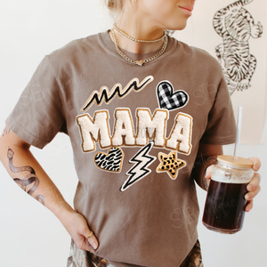 Faux Patch Mama Collage Tee - Preorder - STB Boutique
