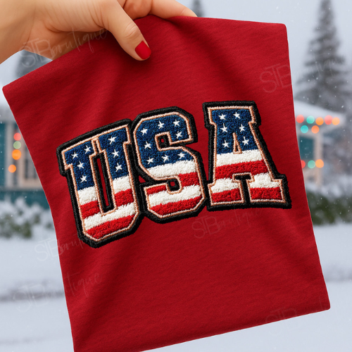 Faux Patch USA Tee - Preorder