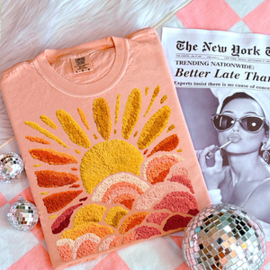 Faux Chenille Sunrise Tee - Preorder - STB Boutique