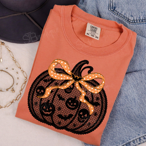 Faux Lace Pumpkin Tee - Preorder