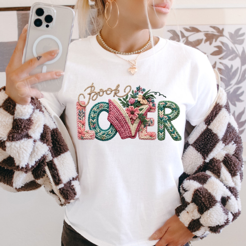 Faux Yarn Book Lover Tee - Preorder