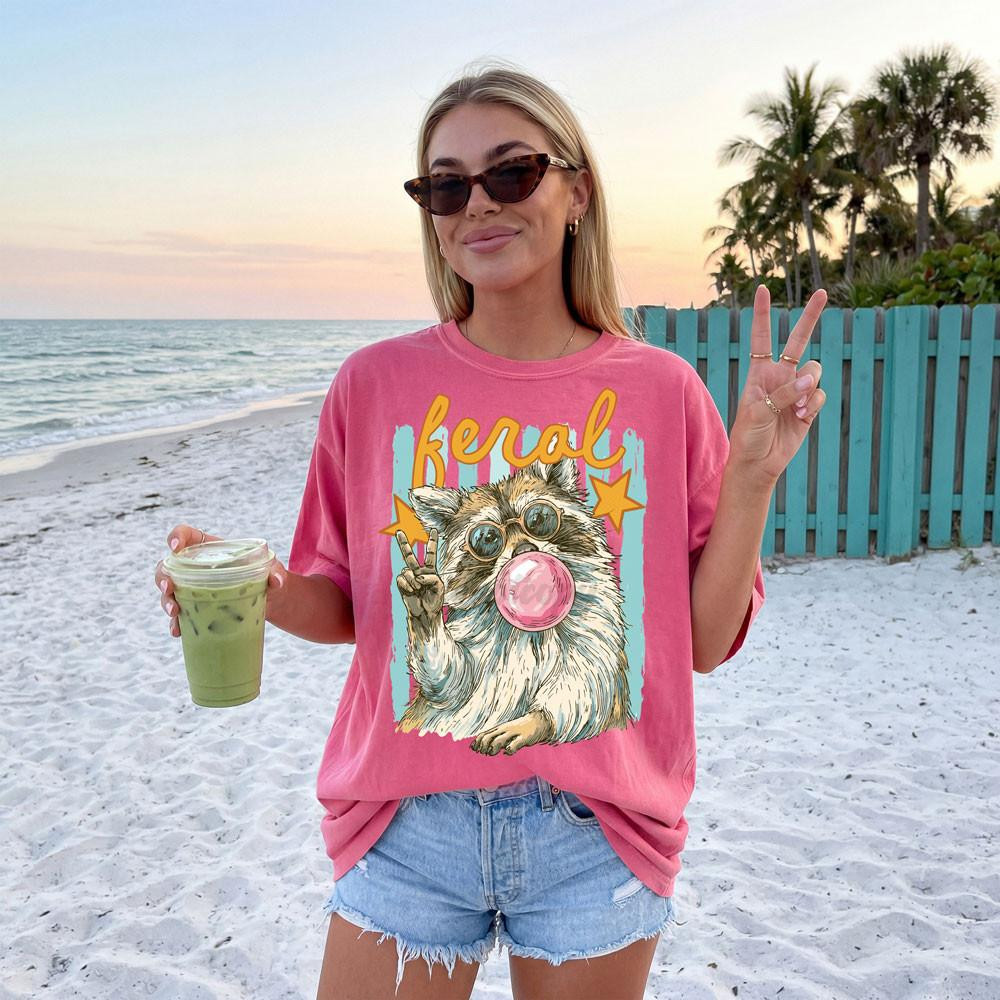 Feral Retro Raccoon Tee - Preorder