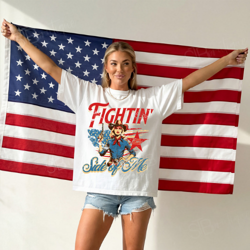 Fightin' Side Of Me Cowgirl Tee - Preorder