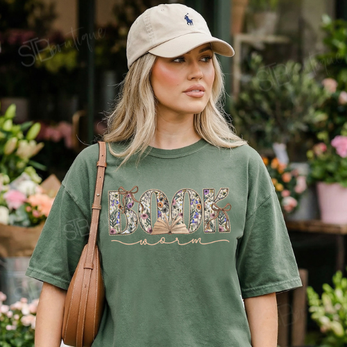 Floral Bookworm Tee - Preorder