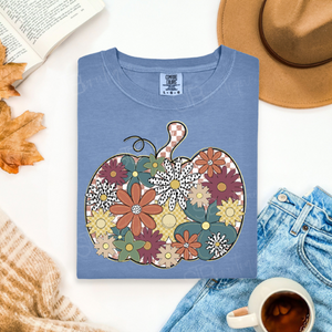 Floral Fall Pumpkin Tee - Preorder