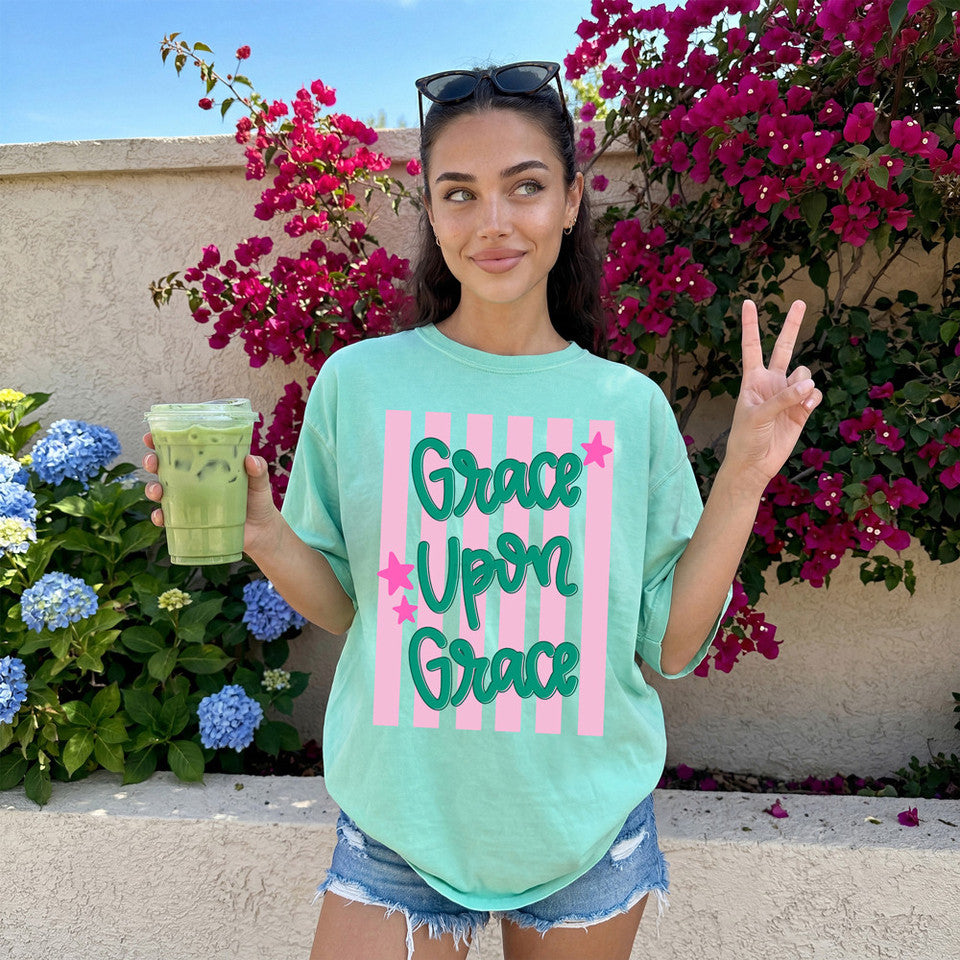 Grace Upon Grace Stripe Tee - Preorder