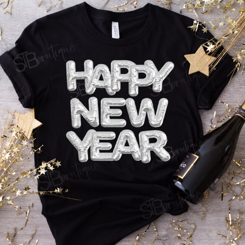Happy New Year Faux Balloons Tee - Preorder