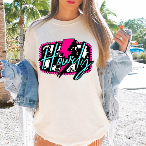 Howdy Cow Lightning Tee - Preorder