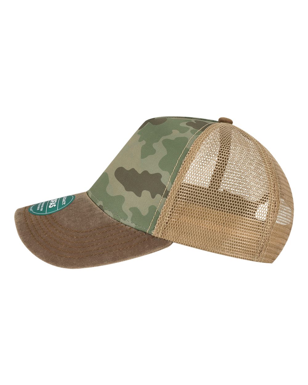 Brown Green Army Camo Trucker Hat