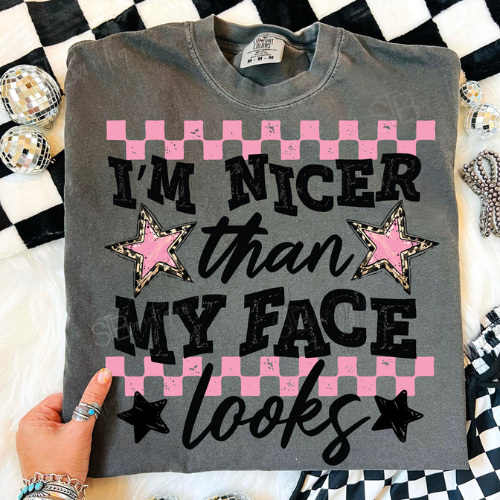 I'm Nicer Than My Face Looks Tee - Preorder - STB Boutique