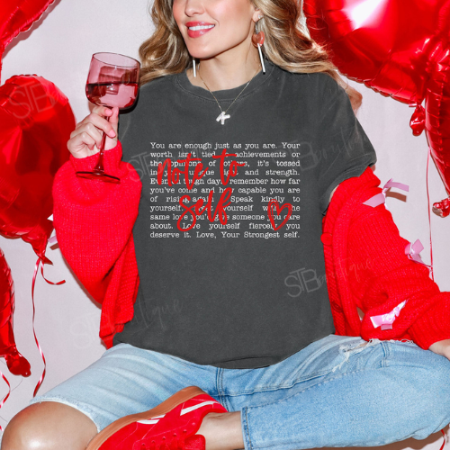 Note To Self White/Red Graphic Tee - Preorder