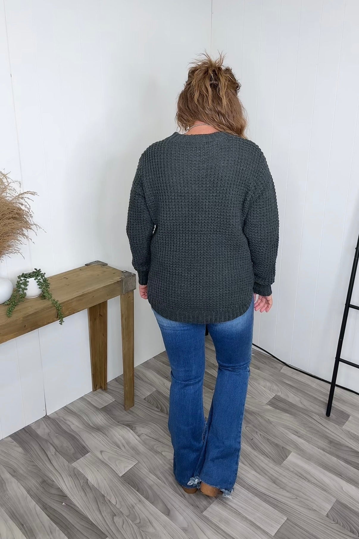 Dk Gray Chunky Knit Sweater (SM-2X) - STB Boutique