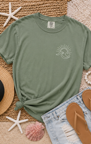 Ocean Has My Heart Comfort Colors Tee - 7 Colors
