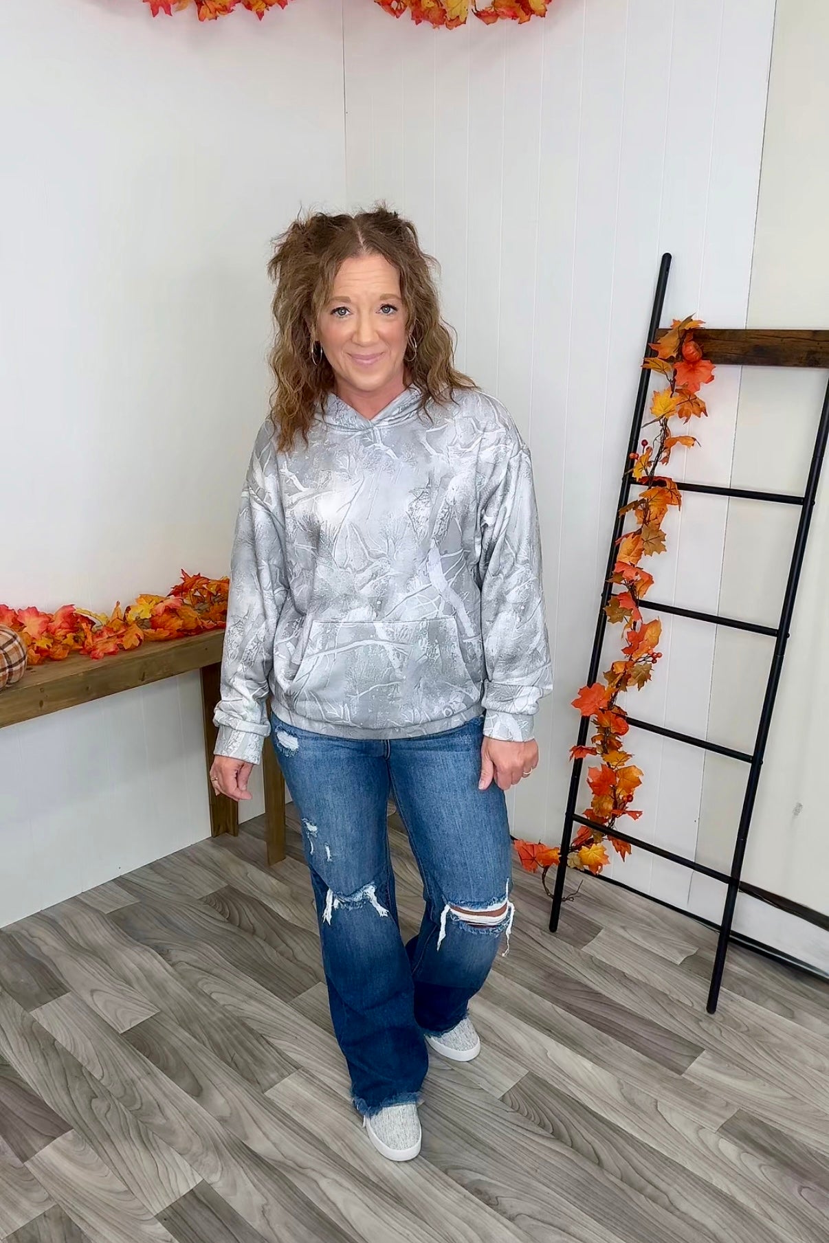 Gray Camo Lined Hoodie (SM-XL) - STB Boutique