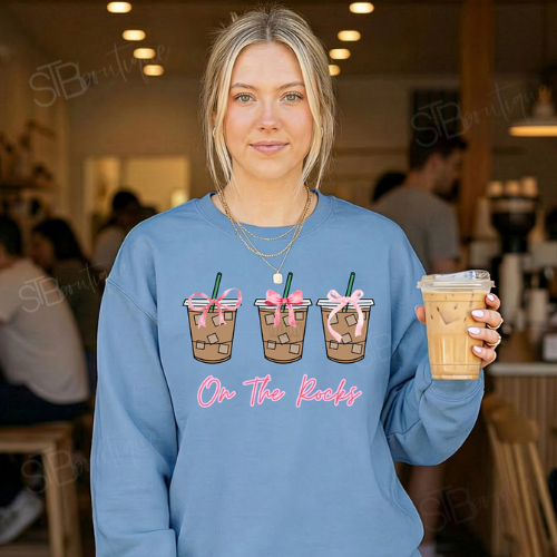 On The Rocks Iced Coffee Crewneck Sweatshirt - Preorder - STB Boutique