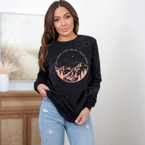 Sky Above Earth Below Peace Within LS Tee - Preorder