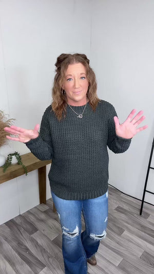 Dk Gray Chunky Knit Sweater (SM-2X)