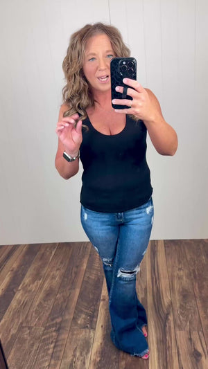 Black Double Layer Scoop Tank