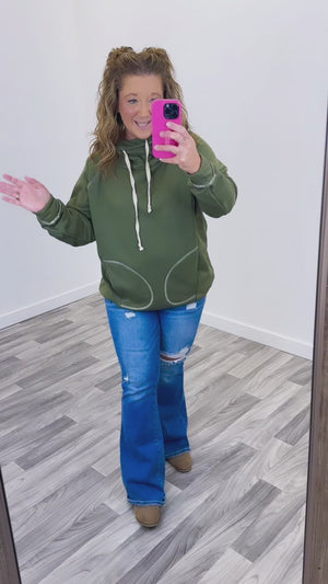 Olive Green Crossover Hoodie (SM-XL)