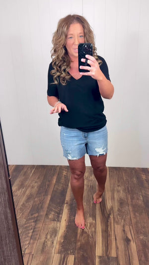 Judy Blue Charley High Rise Distressed Cutoff Shorts (SM-3X)