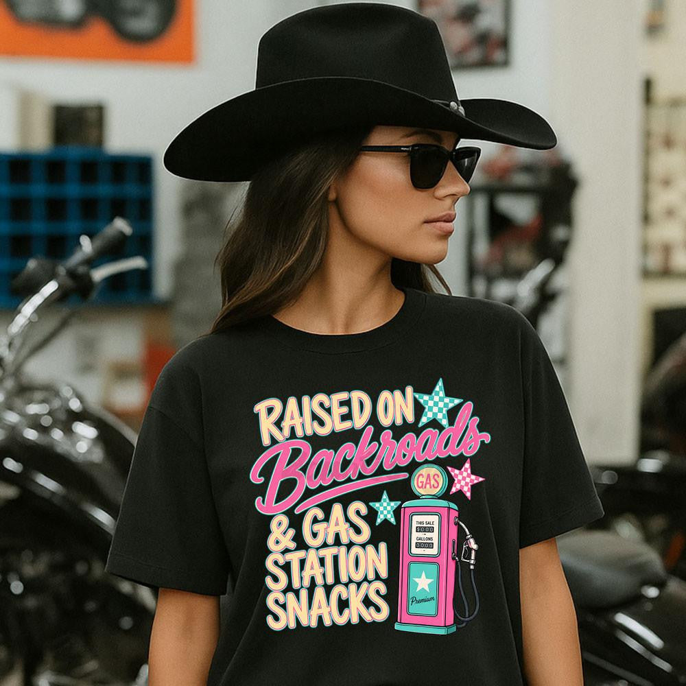Raised On Backroads & Gas Station Snacks Tee - Preorder