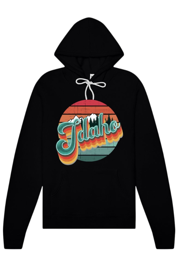 Retro Layered Idaho Black BC Hoodie (Unisex SM-2X)