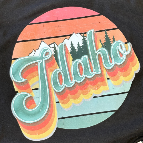 Retro Layered Idaho Black BC Hoodie (Unisex SM-2X)