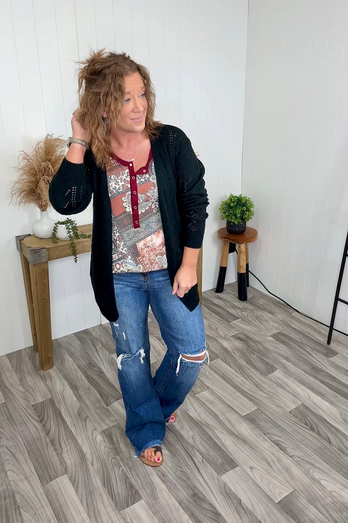 Burgundy Paisley Patch Tank (SM-3X) - STB Boutique