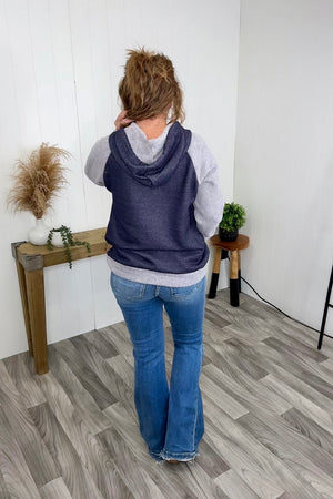 Navy 2Tone Crossover Hoodie