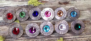 Purple Bullet Bling Stud Earrings
