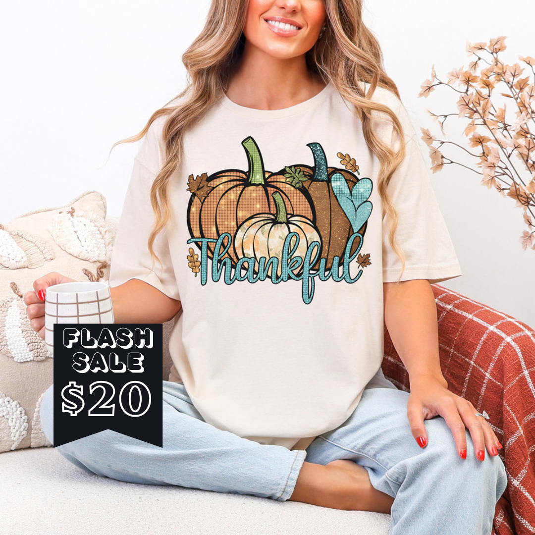 Thankful Pumpkin Graphic Tee - FLASH SALE - Preorder