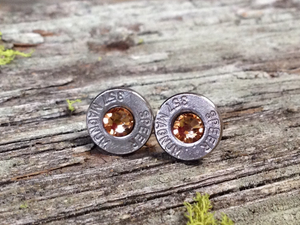 Topaz Bullet Bling Stud Earrings
