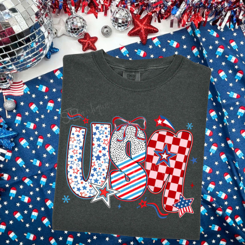 Stars Stripes Checks USA Tee - Preorder - STB Boutique
