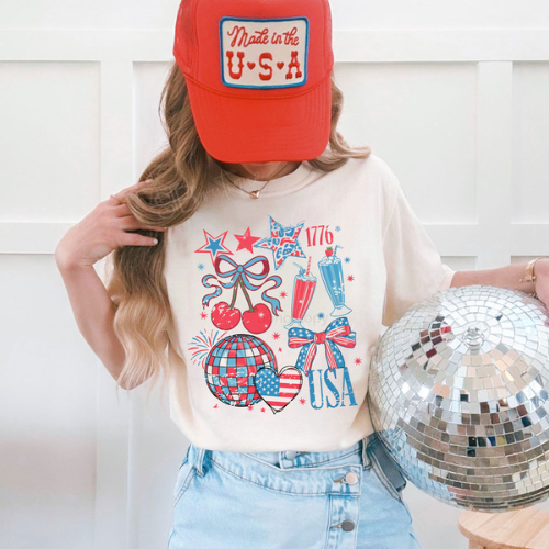USA Retro Disco Tee - Preorder - STB Boutique