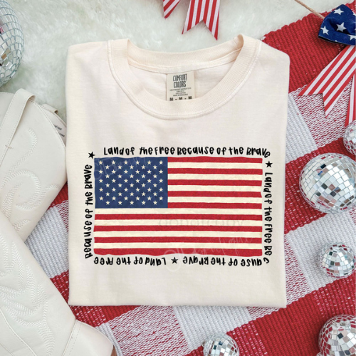 Land Of The Free Flag Tee - Preorder - STB Boutique